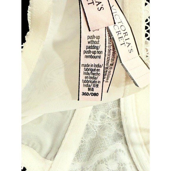 Victorias Secret NWT 36d Dream Angels Push Up Bra No Padding Underwire Ivory - Picture 7 of 8